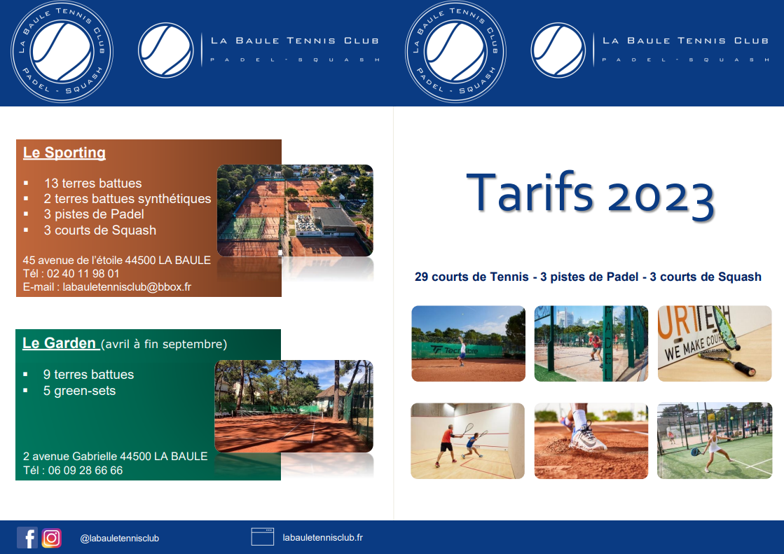 Tarifs recto